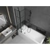 Mexen Flip vonios ekrano 2 dalių, 80 x 150 cm, juodas tinklelis, juodas - 894-080-101-70-77