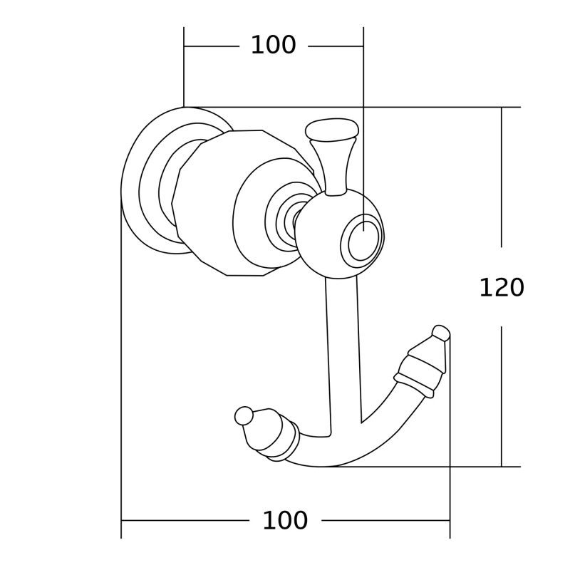 Mexen Estela dvigubas rankšluosčių kabliukas, rausvas auksas - 7011535-60