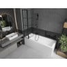 Mexen Flip vonios ekrano 2 dalių, 80 x 150 cm, juodas tinklelis, juodas - 894-080-101-70-77
