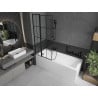 Mexen Flip vonios ekrano 2 dalių, 80 x 150 cm, juodas tinklelis, juodas - 894-080-101-70-77