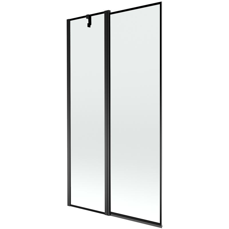 Mexen Flip dviejų dalių vonios ekranas 100 x 150 cm, juodas rėmelis, juoda - 894-100-101-70-70