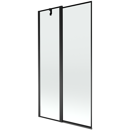 Mexen Flip dviejų dalių vonios ekranas 100 x 150 cm, juodas rėmelis, juoda - 894-100-101-70-70