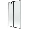 Mexen Flip dviejų dalių vonios ekranas 100 x 150 cm, juodas rėmelis, juoda - 894-100-101-70-70