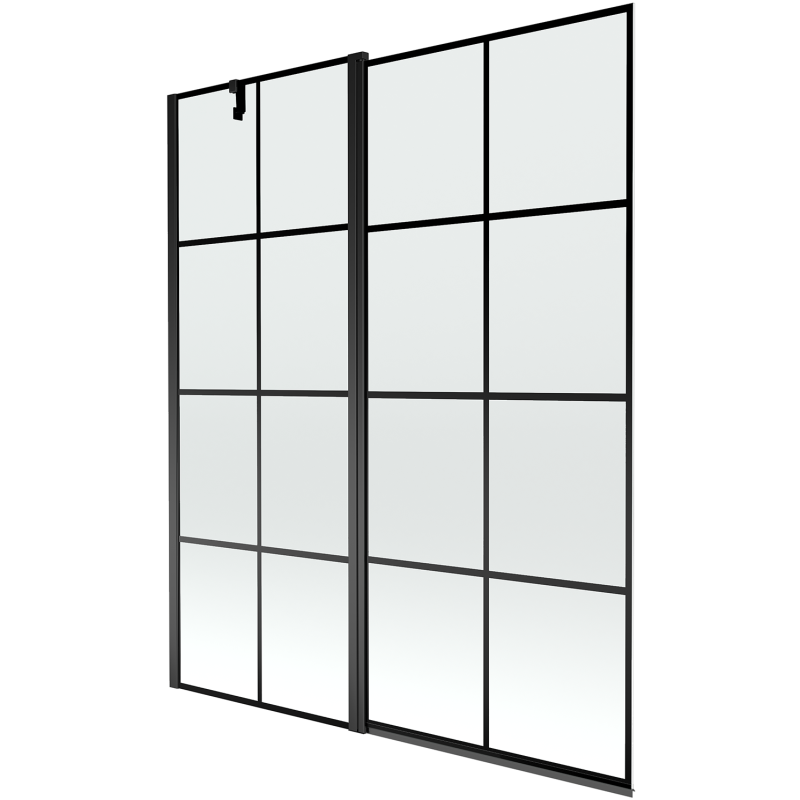 Mexen Flip 1 judamosios dalies vonios sienelė 140 x 150 cm, Juodas raštas, Juoda - 894-140-101-70-77