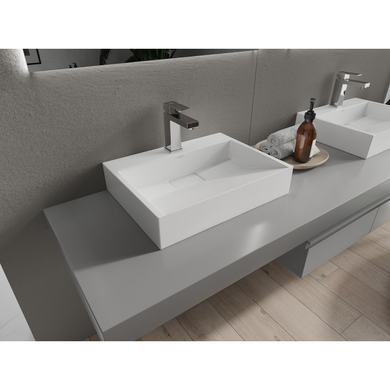 Mexen Ava stalviršinis praustuvas iš konglomerato 1/O 50 x 38 cm, baltas - 23015001