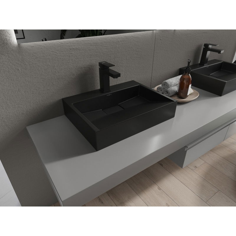 Mexen Ava stalviršiaus kriauklė iš konglomerato 1/O 50 x 38 cm, juoda - 23015071