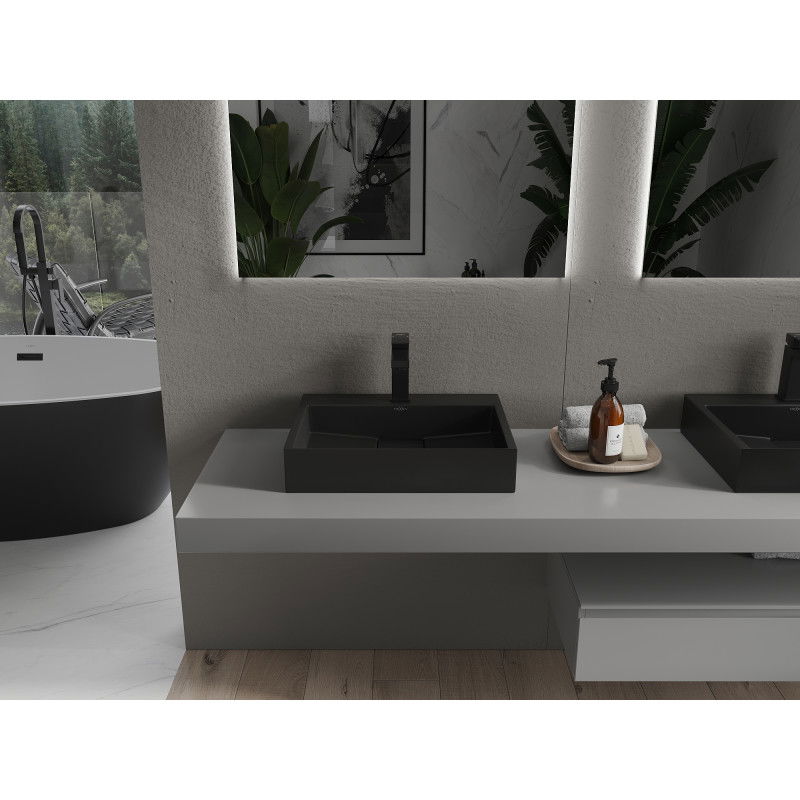 Mexen Ava stalviršiaus kriauklė iš konglomerato 1/O 50 x 38 cm, juoda - 23015071