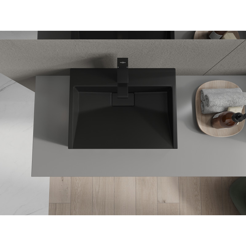 Mexen Ava stalviršio praustuvas iš konglomerato 1/O 50 x 38 cm, juodas - 23015071