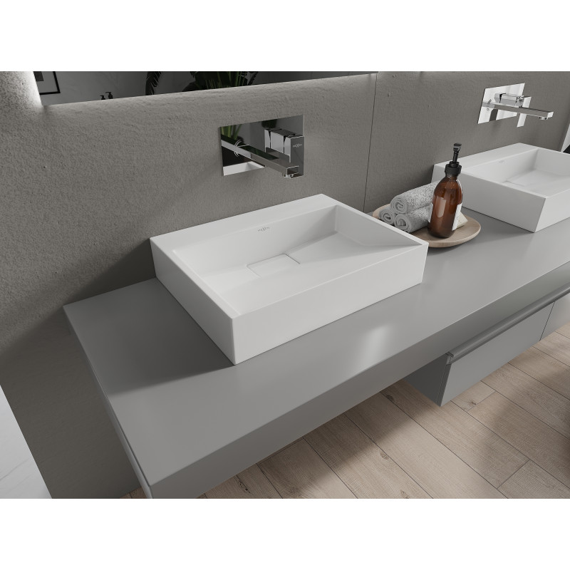 Mexen Ava stalviršio praustuvas iš konglomerato B/O 50 x 38 cm, baltas - 23015000
