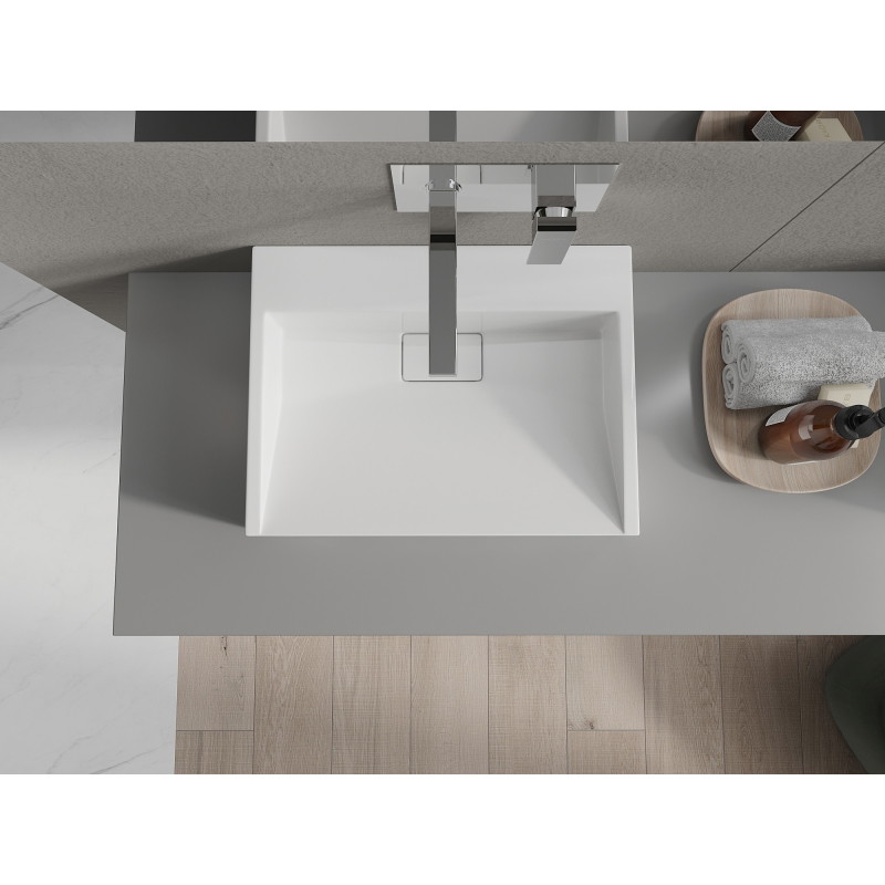 Mexen Ava Praustuvo virš stalviršio iš akmens masės B/O 50 x 38 cm, balta - 23015000