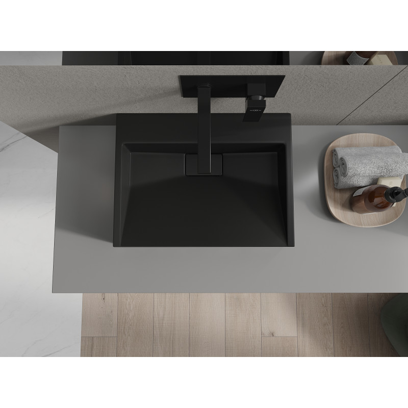 Mexen Ava stalviršinis praustuvas iš konglomerato B/O 50 x 38 cm, juodas - 23015070