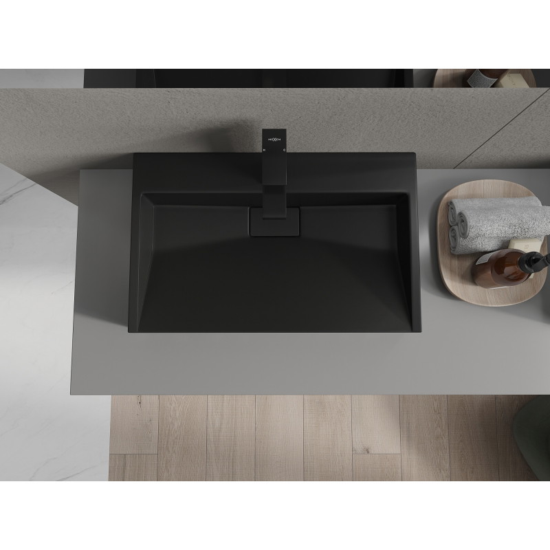 Mexen Ava ant virtuvės stalviršiaus esantis kriauklė iš konglomerato 1/O 60 x 38 cm, juoda - 23016071