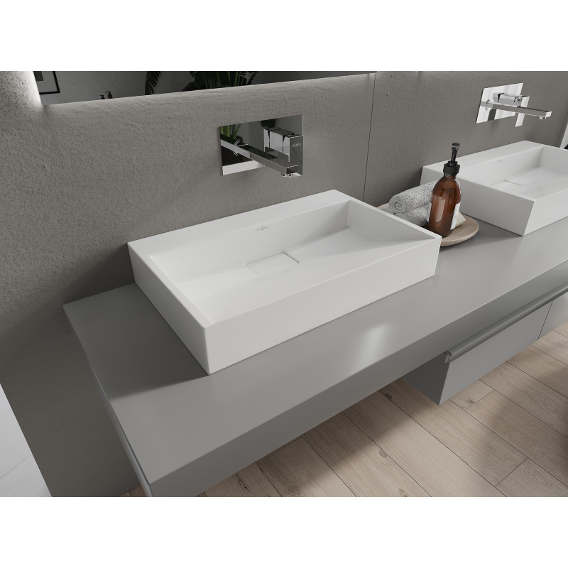 Mexen Ava stalviršio kriauklė iš konglomerato B/O 60 x 38 cm, balta - 23016000