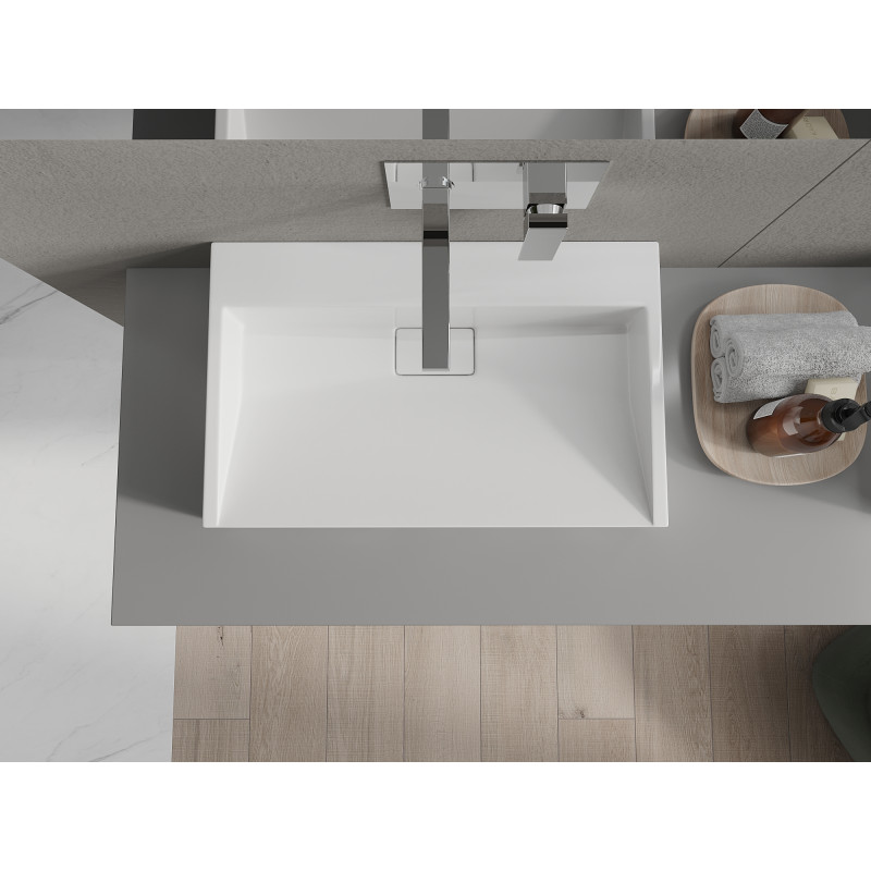 Mexen Ava stalviršio kriauklė iš konglomerato B/O 60 x 38 cm, balta - 23016000