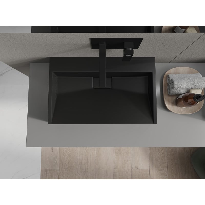 Mexen Ava praustuvas, montuojamas ant stalviršio, iš konglomerato B/O 60 x 38 cm, juodas - 23016070