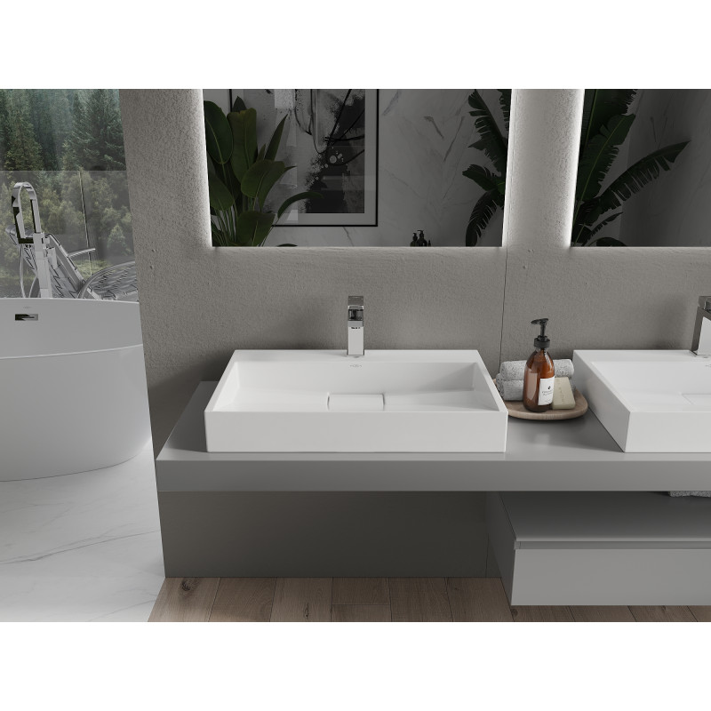 Mexen Ava stalviršio konglomerato praustuvas 1/O 70 x 46 cm, baltas - 23017001