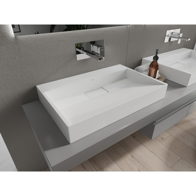 Mexen Ava įmontuojamas praustuvas iš konglomerato B/O 70 x 46 cm, baltas - 23017000