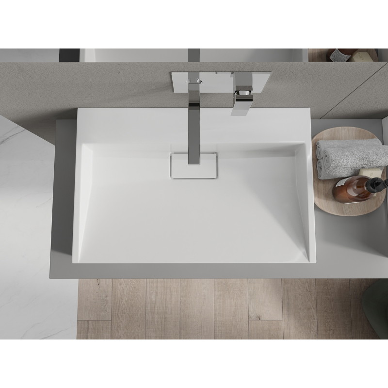 Mexen Ava įmontuojamas praustuvas iš konglomerato B/O 70 x 46 cm, baltas - 23017000