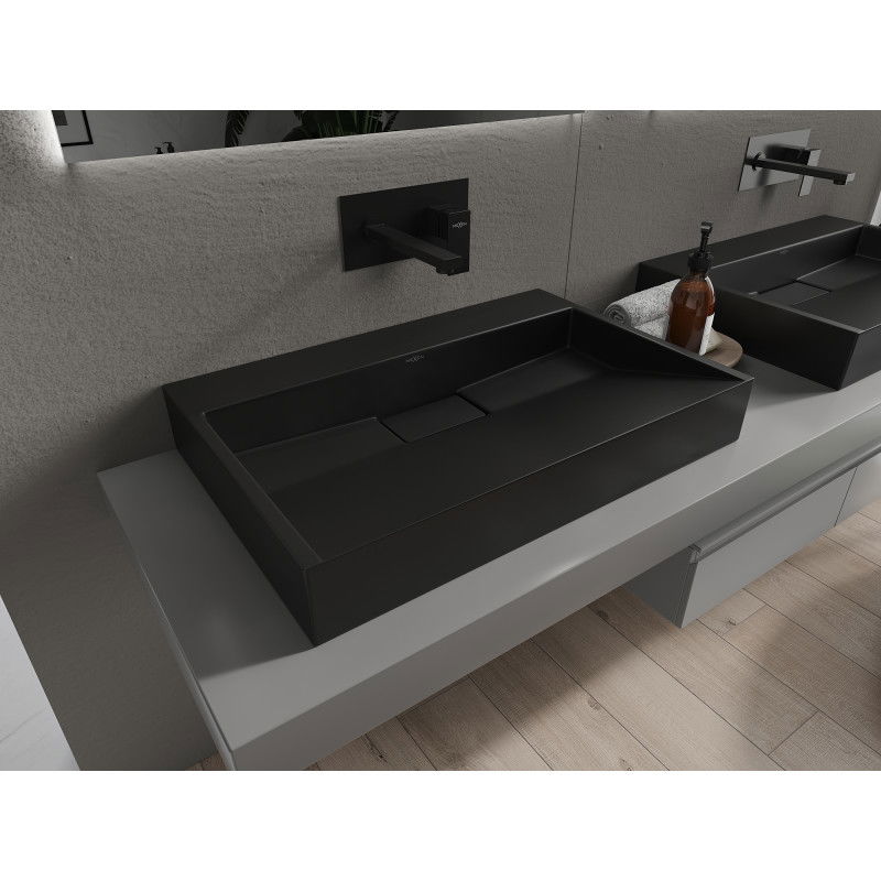 Mexen Ava stalviršio kriauklė iš konglomerato B/O 70 x 46 cm, juoda - 23017070