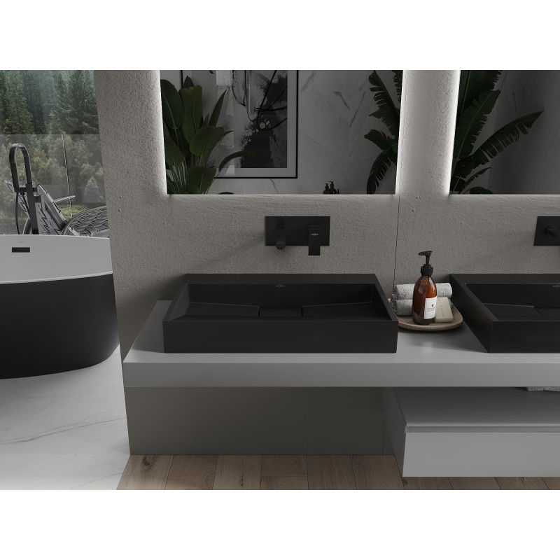 Mexen Ava stalviršio kriauklė iš konglomerato B/O 70 x 46 cm, juoda - 23017070