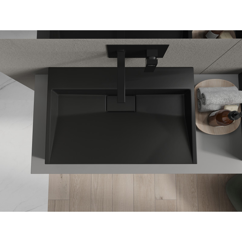 Mexen Ava stalviršio praustuvas iš konglomerato B/O 70 x 46 cm, juodas - 23017070