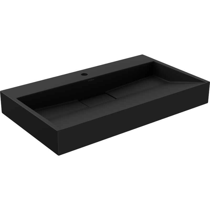 Mexen Ava stalviršinis praustuvas iš konglomerato 1/O 80 x 46 cm, juodas - 23018071