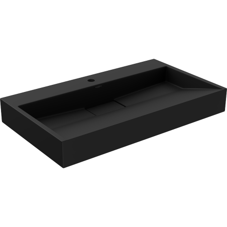 Mexen Ava stalviršinis praustuvas iš konglomerato 1/O 80 x 46 cm, juodas - 23018071