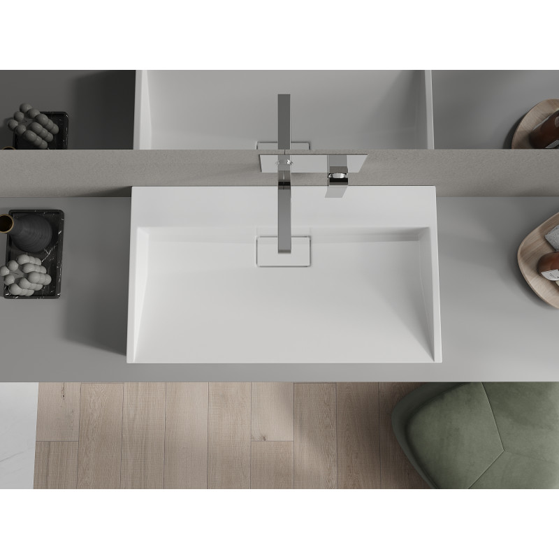 Mexen Ava stalviršio kriauklė iš konglomerato B/O 80 x 46 cm, balta - 23018000