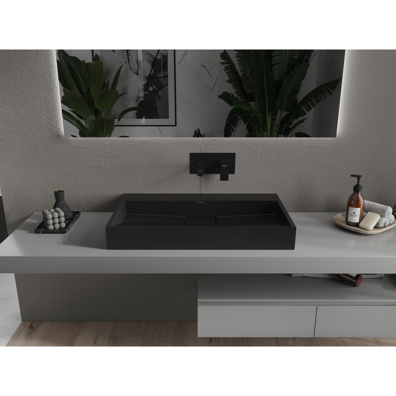 Mexen Ava praustuvas ant stalviršio su konglomeratu B/O 80 x 46 cm, juodas - 23018070