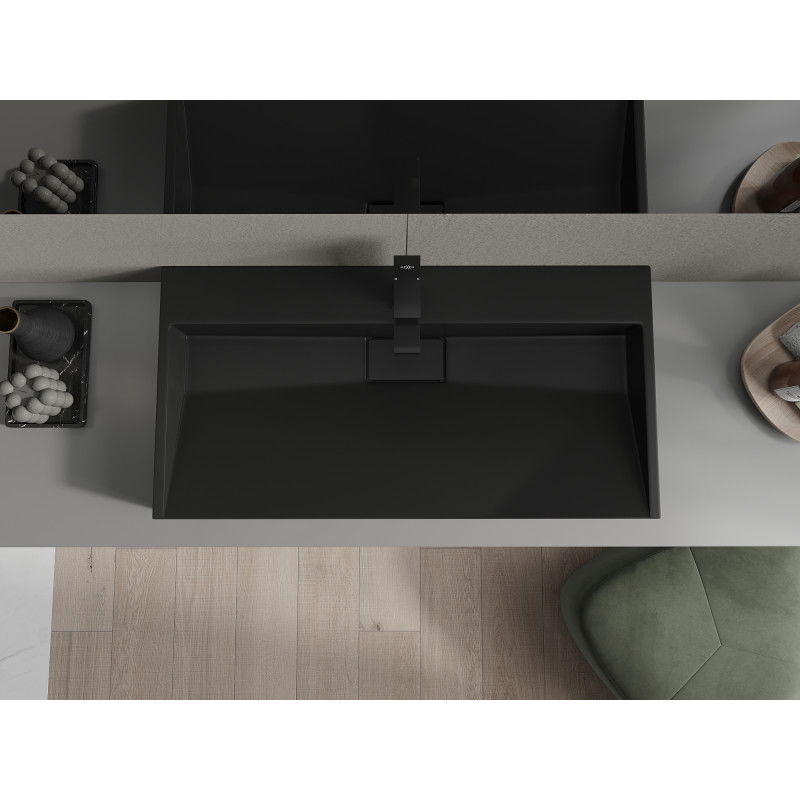 Mexen Ava stalviršinis praustuvas iš konglomerato 1/O 90 x 46 cm, juoda - 23019071