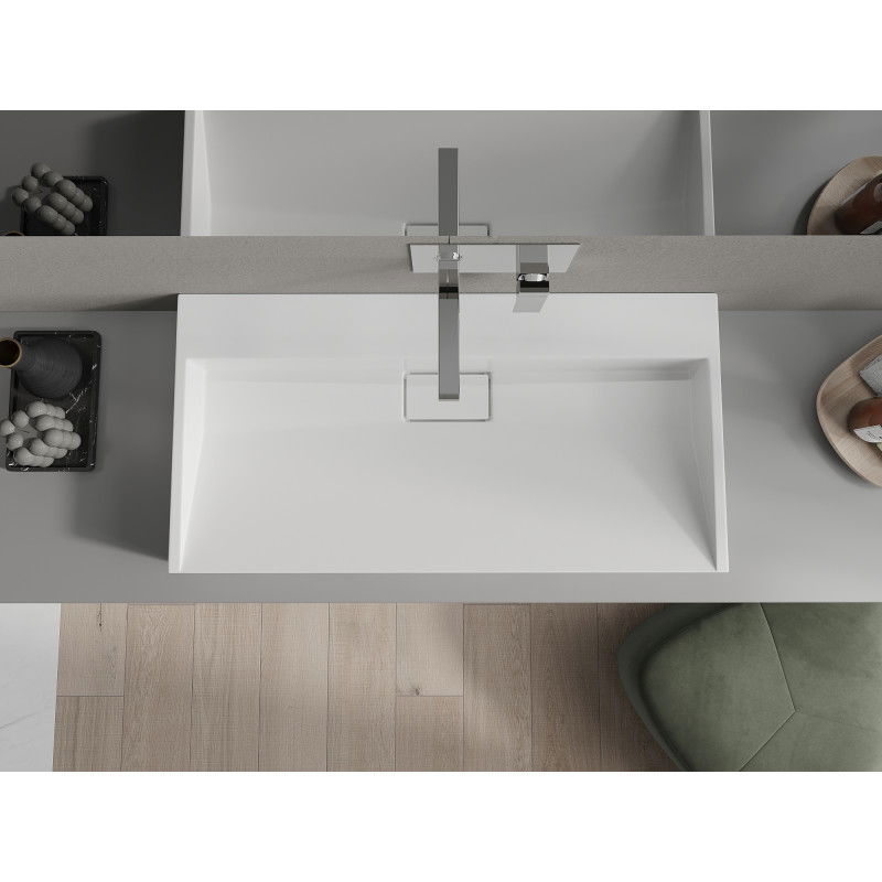 Mexen Ava stalviršinis praustuvas iš konglomerato B/O 90 x 46 cm, baltas - 23019000