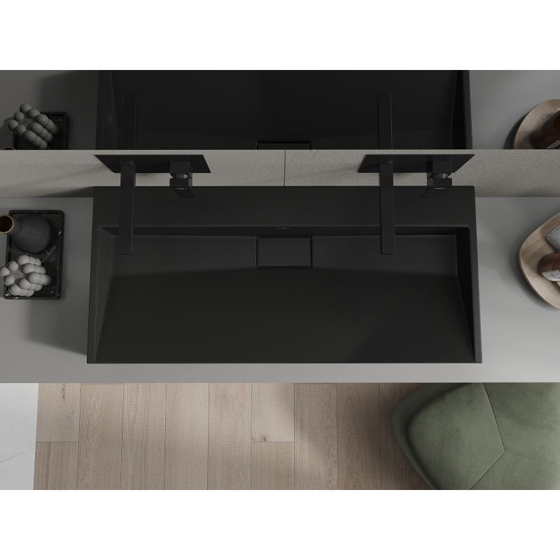 Mexen Ava stalviršio praustuvas iš konglomerato B/O 100 x 46 cm, juodas - 23011070