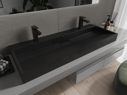 Mexen Ava stalviršinis praustuvas iš konglomerato 2/O 120 x 46 cm, juodas - 23011272