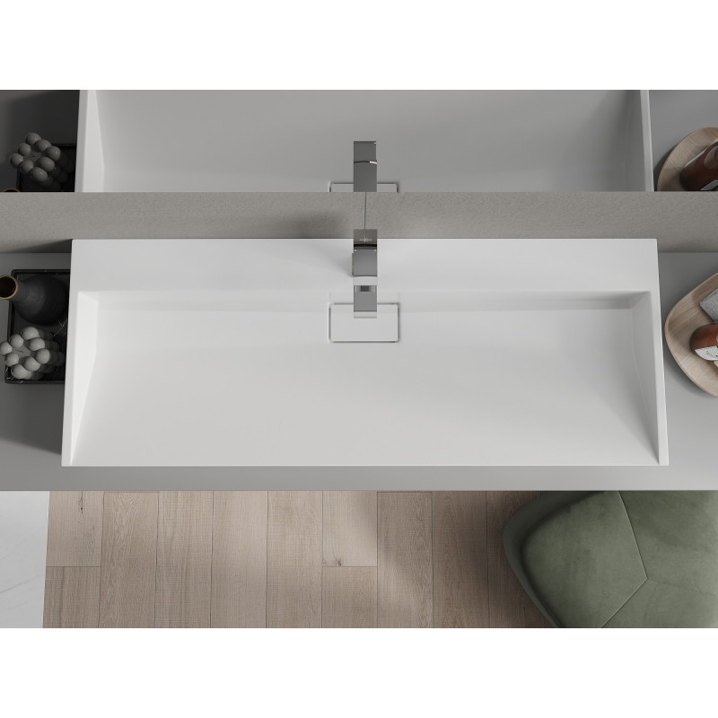 Mexen Ava stalviršinė kriauklė iš konglomerato 1/O 120 x 46 cm, balta - 23011201