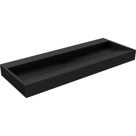 Mexen Ava praustuvas ant stalviršio, pagamintas iš konglomerato be angos 120 x 46 cm, Juoda - 23011270
