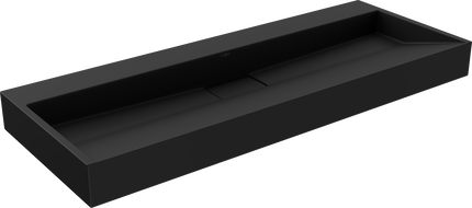 Mexen Ava praustuvas ant stalviršio, pagamintas iš konglomerato be angos 120 x 46 cm, Juoda - 23011270