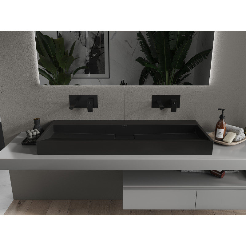 Mexen Ava stalviršio kriauklė iš konglomerato B/O 120 x 46 cm, juoda - 23011270