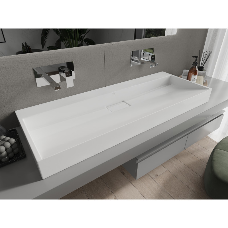 Mexen Ava stalviršio praustuvas iš konglomerato B/O 120 x 46 cm, baltas - 23011200