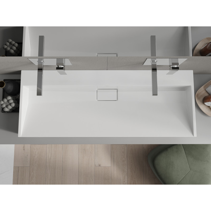 Mexen Ava stalviršio praustuvas iš konglomerato B/O 120 x 46 cm, baltas - 23011200