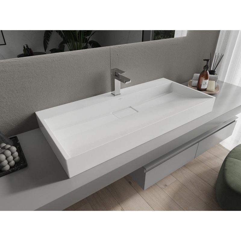 Mexen Ava Konglomeratinis stalviršio praustuvas 1/O 100 x 46 cm, baltas - 23011001
