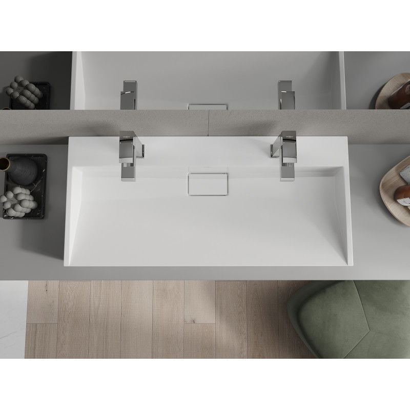 Mexen Ava stalviršio praustuvas iš konglomerato 2/O 100 x 46 cm, baltas - 23011002