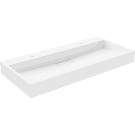 Mexen Ava praustuvas ant stalviršio, pagamintas iš konglomerato 2 angos 100 x 46 cm, Balta - 23011002