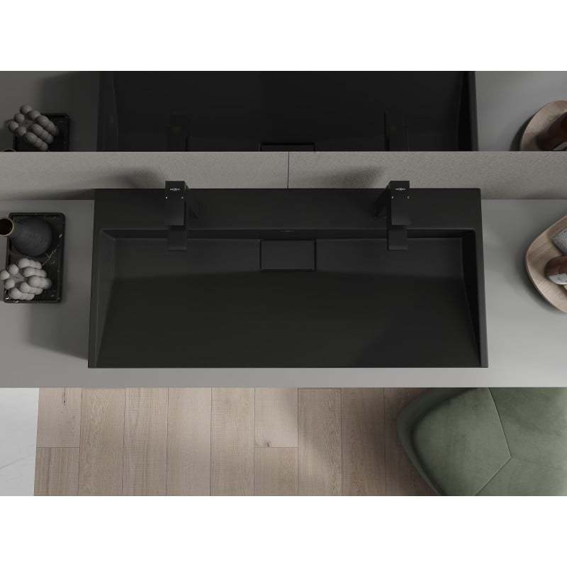 Mexen Ava stalviršinis kriauklė iš konglomerato 2/O 100 x 46 cm, juoda - 23011072