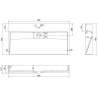 Mexen Ava pastatomas konglomerato praustuvas 1/O 90 x 46 cm, baltas - 23019001