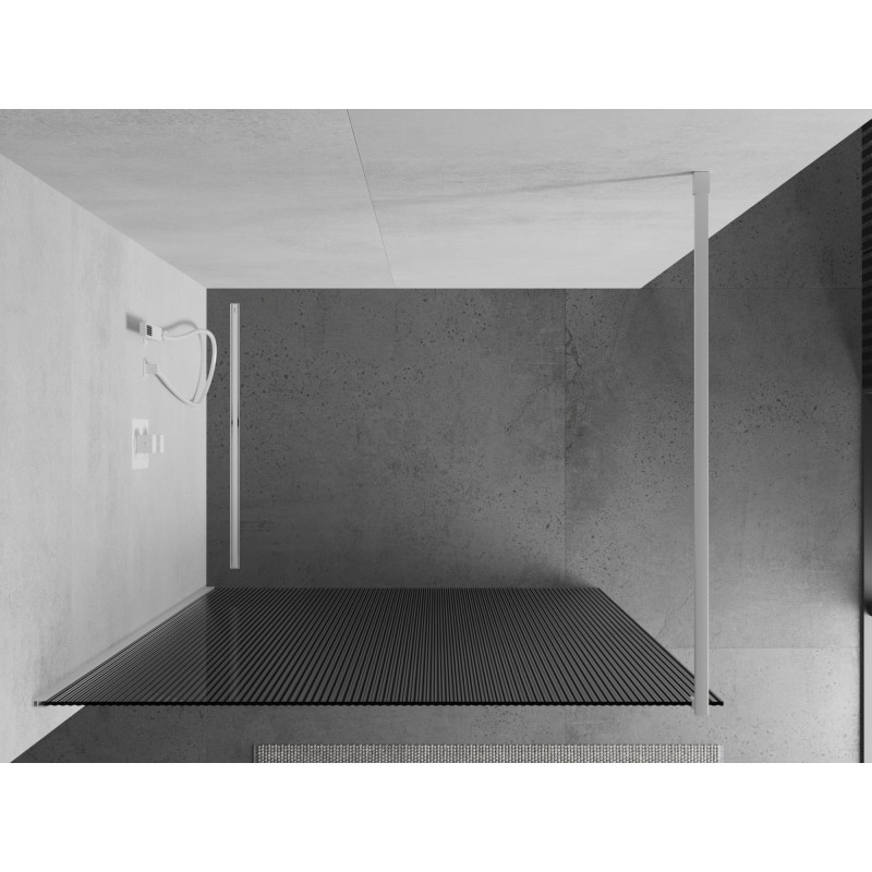 Mexen Kioto Walk-in dušo sienelė 80 x 200 cm, dryžuota 8 mm, balta - 800-080-101-20-09