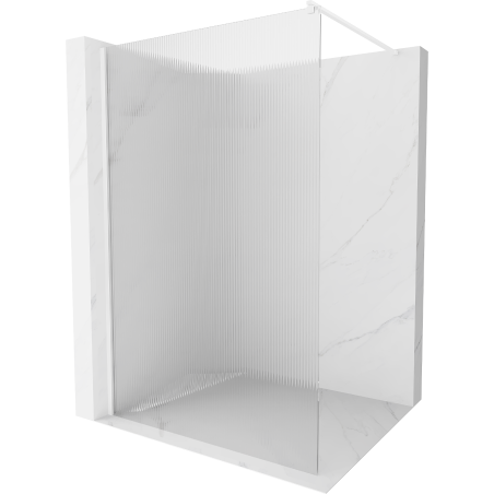 Mexen Kioto dušo sienelė Walk-in 130 x 200 cm, dryžuota 8 mm, balta - 800-130-101-20-09