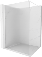 Mexen Kioto dušo sienelė Walk-in 130 x 200 cm, dryžuota 8 mm, balta - 800-130-101-20-09