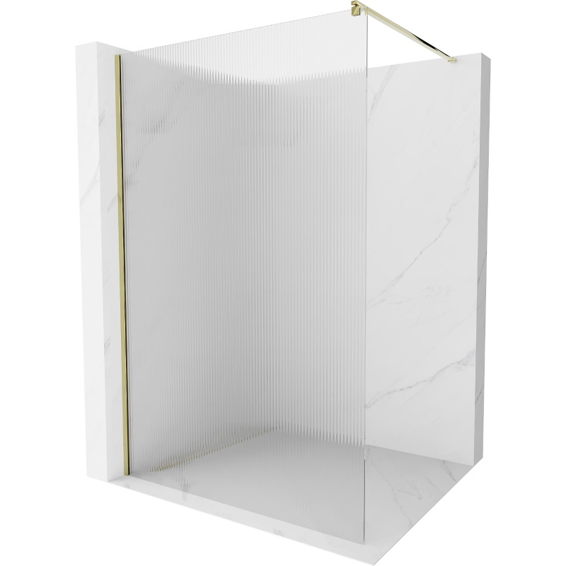 Mexen Kioto dušo sienelė Walk-in 80 x 200 cm, dryžuota 8 mm, auksinė - 800-080-101-50-09