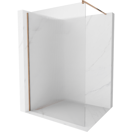 Mexen Kioto dušo sienelė Walk-in 80 x 200 cm, juostelės 8 mm, rožinis auksas - 800-080-101-60-09