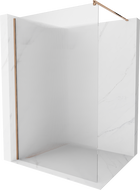 Mexen Kioto dušo siena Walk-in 100 x 200 cm, dryžuota 8 mm, rožinis auksas - 800-100-101-60-09